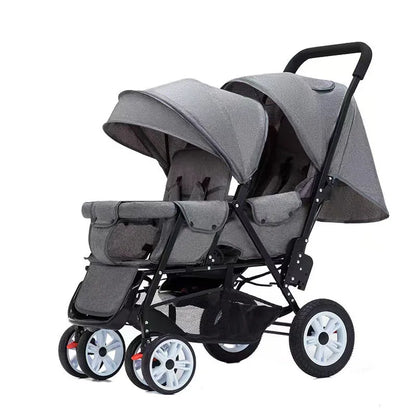 High Landscape Lightweight Linen Foldable New Style Double Seat Twins for 0-3 Years Baby Stroller 3 in 1