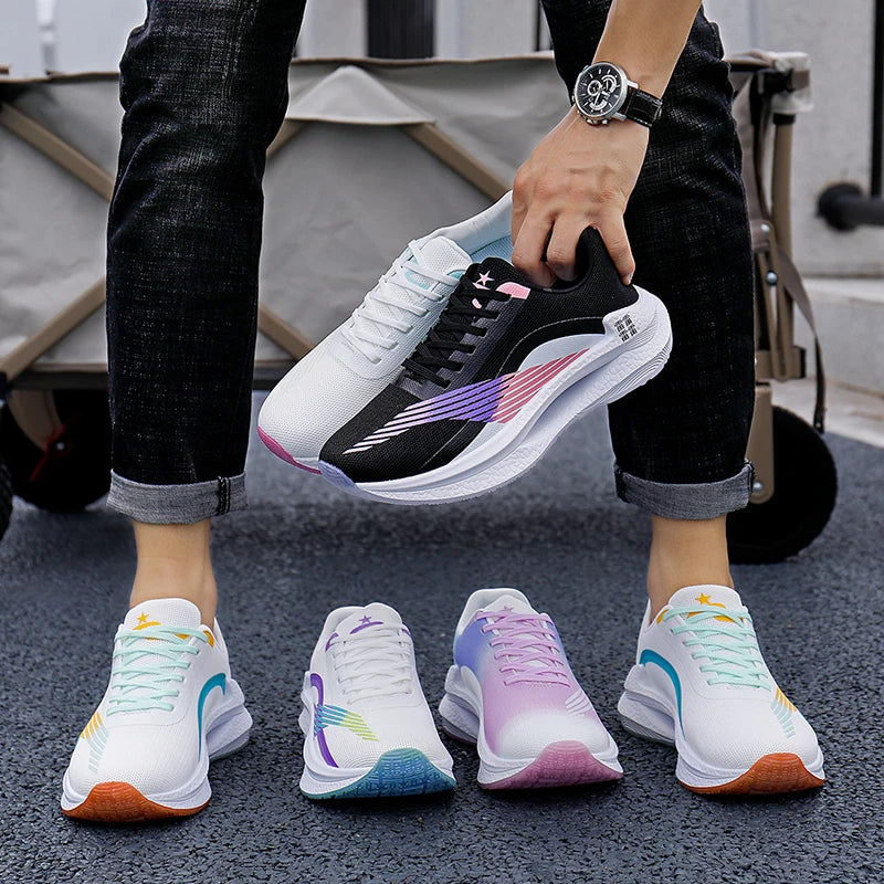 Brand Logo Custom Men Fashion Casual Sports Sneakers Mesh Breathable Lightweight Running Jogging Marathon Shoes for Women