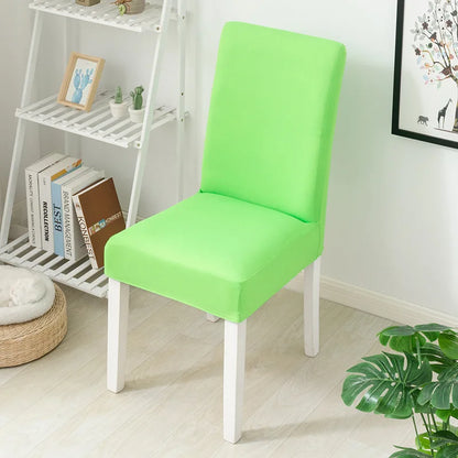 Simple Modern Household Dining Chair Slipcover Half-Pack Stretch Polyester Cover Wear-Resistant and Dustproof