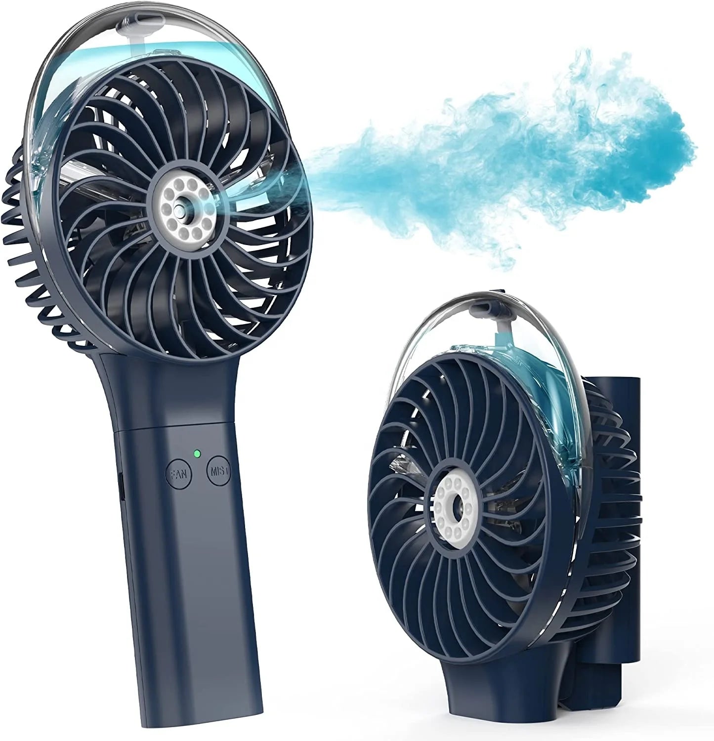 Foldable Handheld Misting Fan 3000mAh USB Rechargeable with Water Tank Spray Function