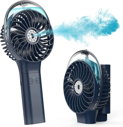 Foldable Handheld Misting Fan 3000mAh USB Rechargeable with Water Tank Spray Function