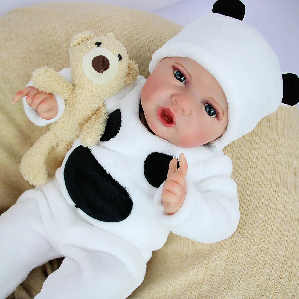 55cm Reborn Baby Doll Pure Hand-Painted Visible Veins Vinyl Soft Toy Gift DIY Toy Unisex