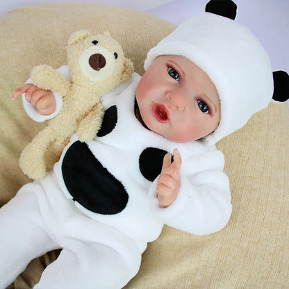 55cm Reborn Baby Doll Pure Hand-Painted Visible Veins Vinyl Soft Toy Gift DIY Toy Unisex