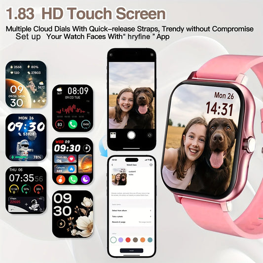Smartwatch of 2025 Featuring a 1.83-Inch High-Definition Display, Wireless Calling, Message Notifications, Over 100 Sports Modes