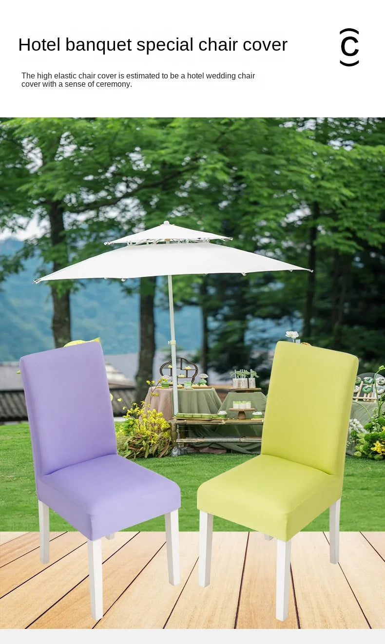 Simple Modern Household Dining Chair Slipcover Half-Pack Stretch Polyester Cover Wear-Resistant and Dustproof