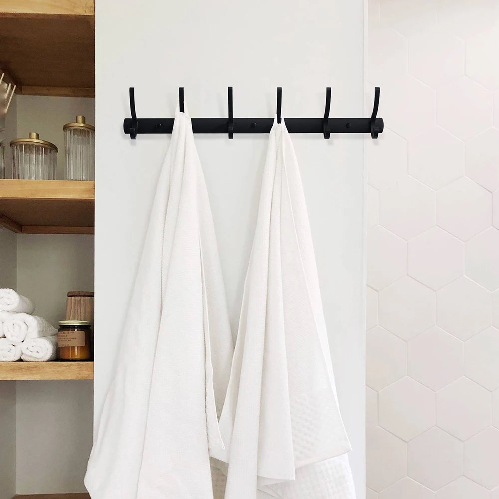 Home Storage Hooks Wall Hooks & Coat Racks Wall Mounted,Mental Black Coat Hanger Wall Mount Towel Hooks for Bathrooms
