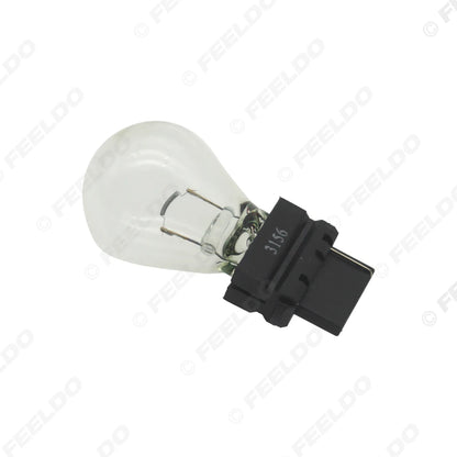 10pcs DC12V Car 3156 21W Clear Glass Lamp Brake Light Tail Bulb Car Indicator Headlight Halogen Lamp