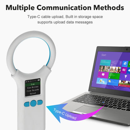 USB/  Pet Microchip Scanner Portable Screen Strap for Cat, Dog and Animal Card Reader Storage Handheld Chip Card Reader