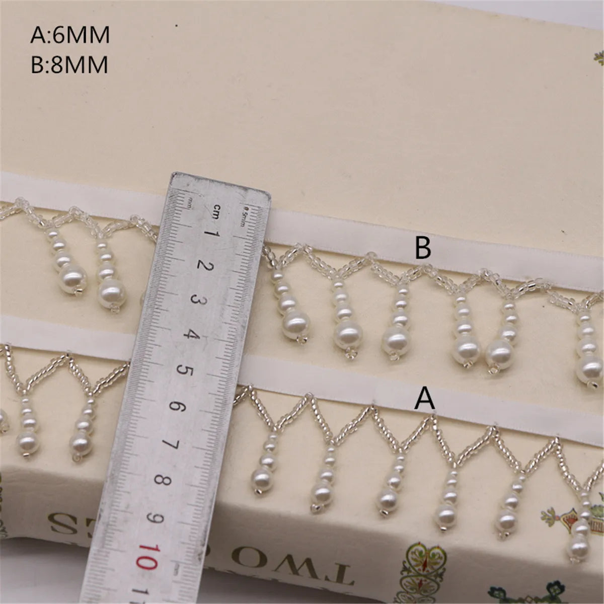 1 Yard Tassel Fringe Lace Pearl Beaded Edge Trim Ribbon Handmade Sewing DIY Craft Accessories