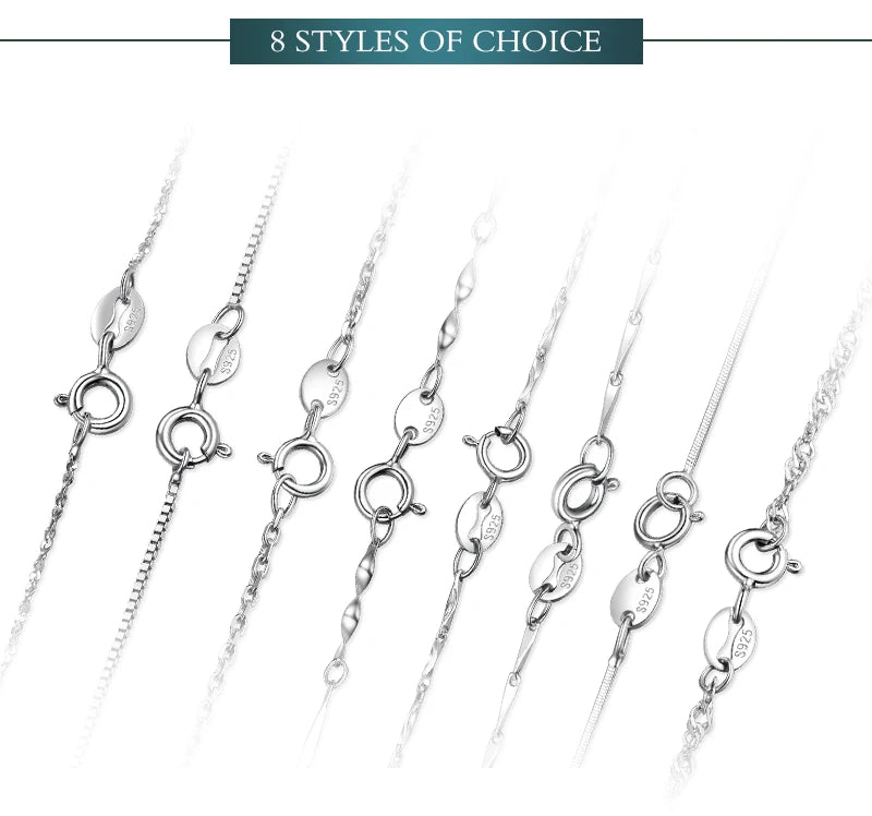 JewelryPalace Genuine 100% 925 Sterling Silver Necklace Ingot Twisted Trace Belcher Snake Bar Singapore Box Chain Necklace Women