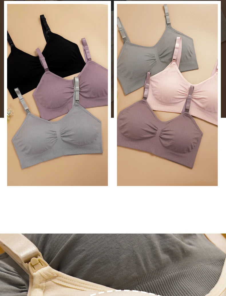 plus Size Seamless Nursing Bra for Women Breathable Maternity Push up Front Closure Underwear Adjustable Straps Wire-Free