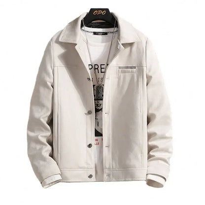 Wholesale Custom Logo Fashion Unisex Leather Denim Jackets Suede Fabric Men's Casual Slim Jean Jacket Coats