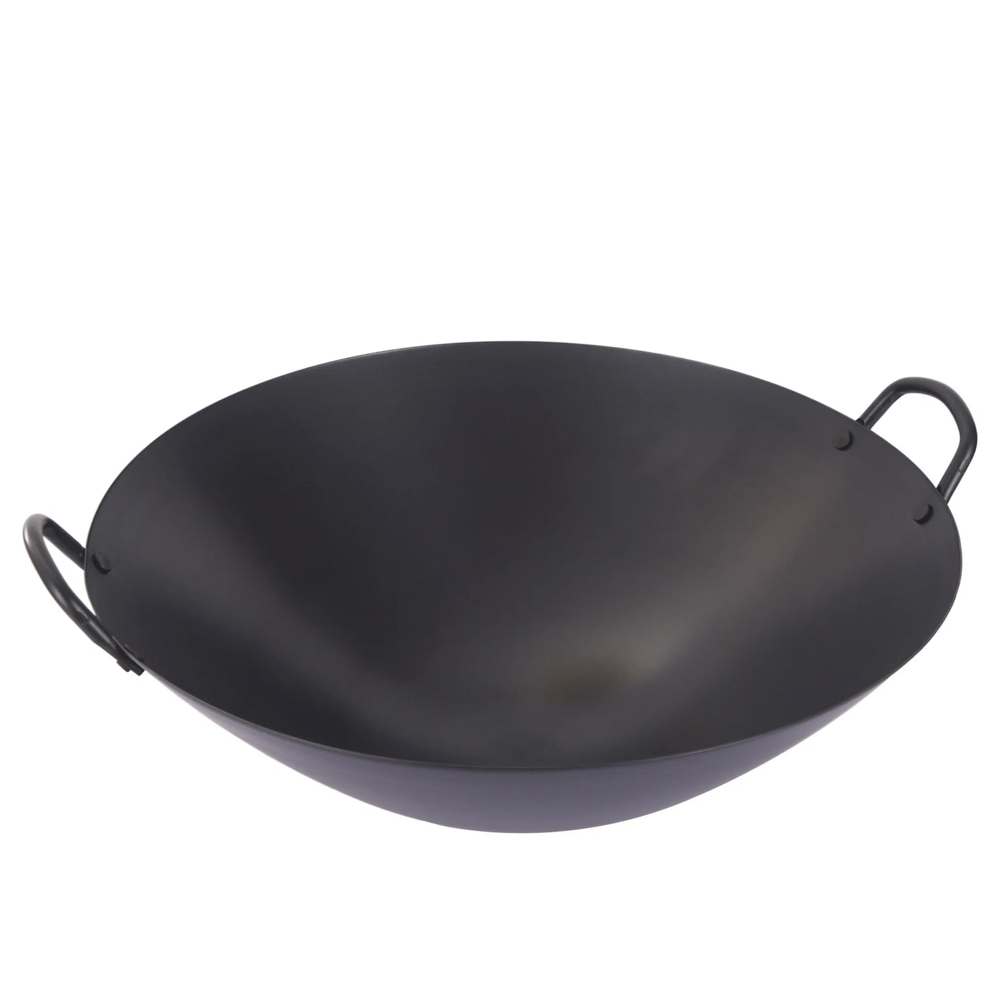 Extra Thick Nitrided Cast Iron Frying Pan Wood Grain Handle Tempered Glass Lid Non-Coated Non-Stick Surface CE Certified