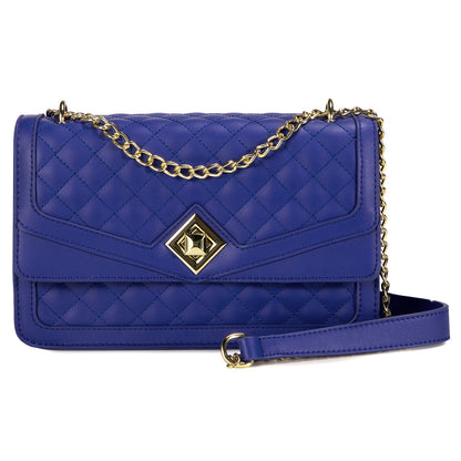 LOVEVOOK 2023 Leather Quilted Sling Shoulder Bag With Chain Trendy Clutch Ladies Evening Purse Luxury Crossbody Bags for Women