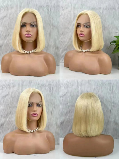 Short Bob Transparent Lace Human Hair Wig 8-16inch  Brazilian Human Hair  Wigs for Black Women