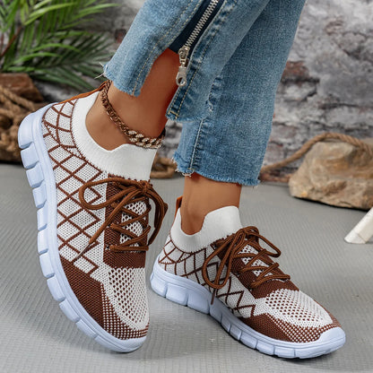 2026 NEW KJ Women's Sneakers Breathable Mesh Casual Sports Shoes New Thick Sole Travel Shoes with Cushioning Lightweight