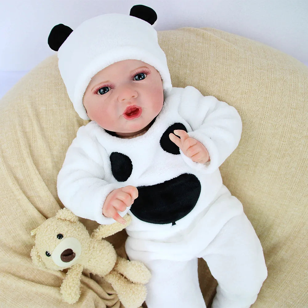 55cm Reborn Baby Doll Pure Hand-Painted Visible Veins Vinyl Soft Toy Gift DIY Toy Unisex