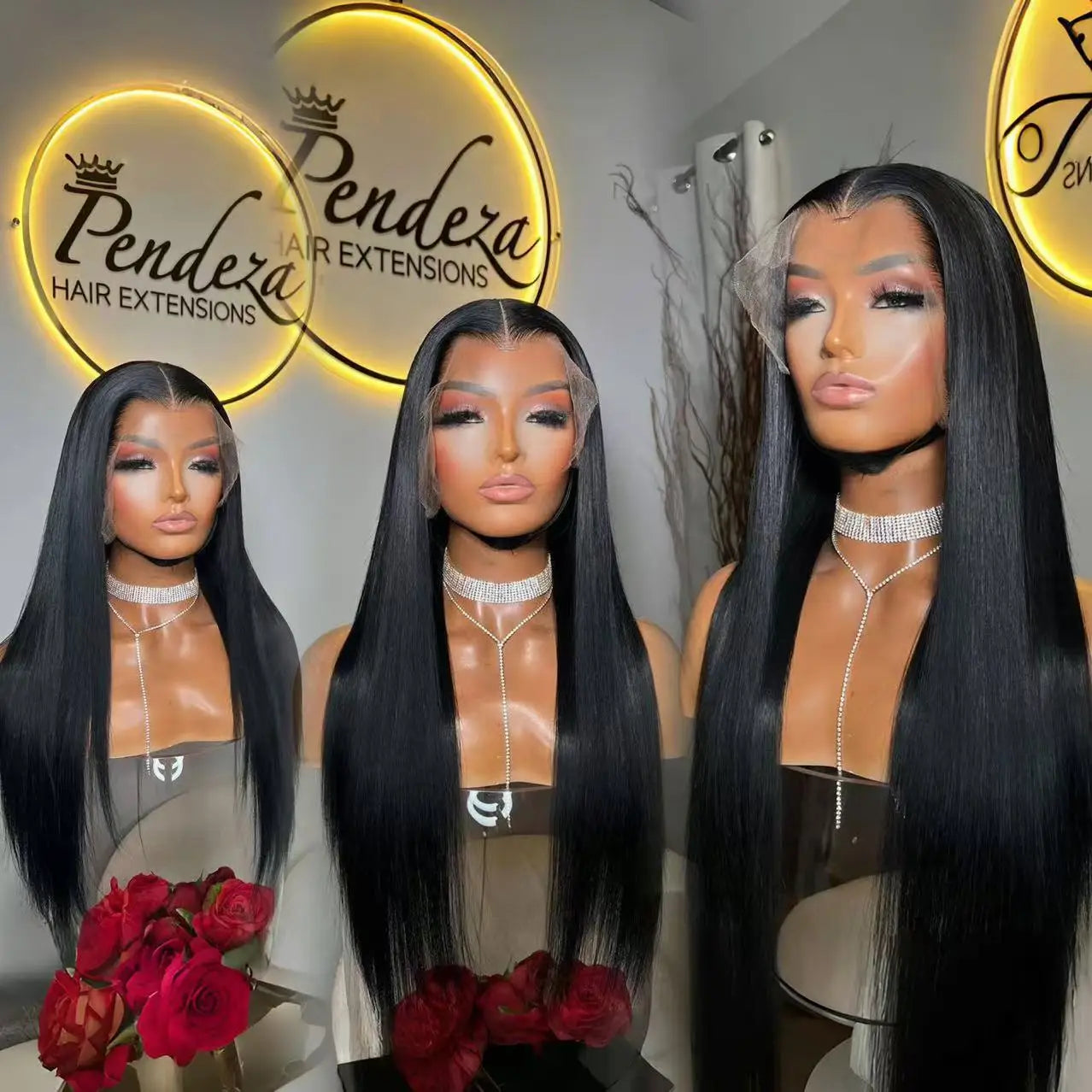 Natural Black 6*6 Glueless Straight 13*4 Full Lace 100% Human Hair 180 Density Wigs 13x6 Lace Front Wigs Preplucked 4C Hairline