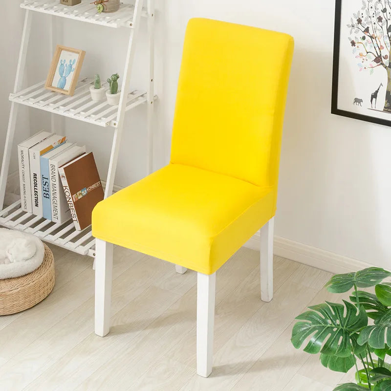 Simple Modern Household Dining Chair Slipcover Half-Pack Stretch Polyester Cover Wear-Resistant and Dustproof