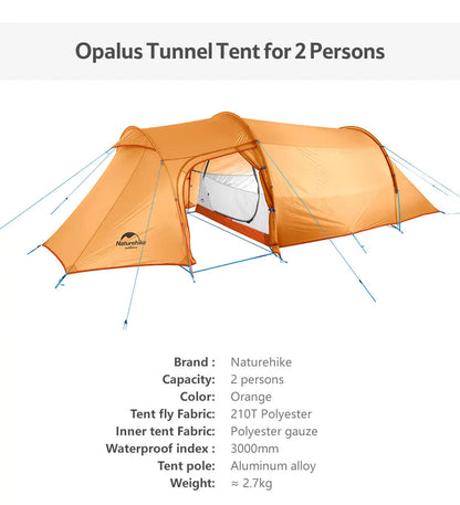 Naturehike Opalus 2 3 4 Tent 2 3 4 Person Hiking Tent 4 Season Tent Ultralight Family Travel Tent 20D Waterproof Camping Tent