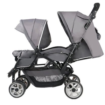 High Landscape Lightweight Linen Foldable New Style Double Seat Twins for 0-3 Years Baby Stroller 3 in 1