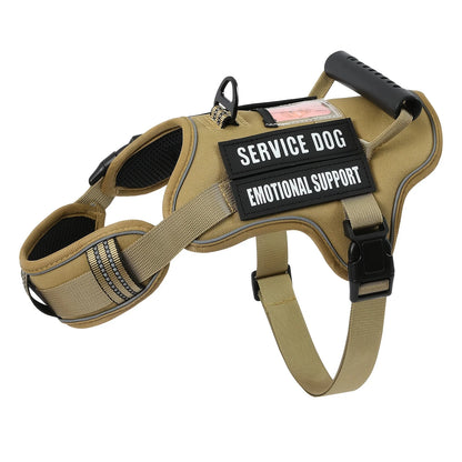 USLOCAL Tactical Service Dog Harness with Control Handle No Pulling Adjustable Reflective Pet Vest Harness Easy Walking Training