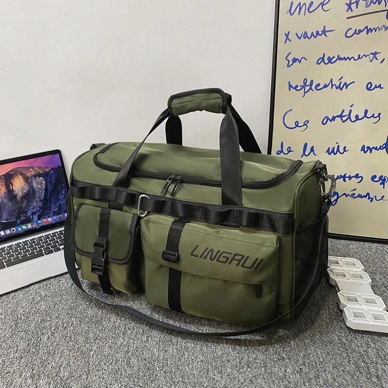 Women Yoga Sports Handbags Travel Fitness Training Shoulder Crossbody Bags Shoes Storage Pocket Luggage Handbag Dry Wet Gym Bag