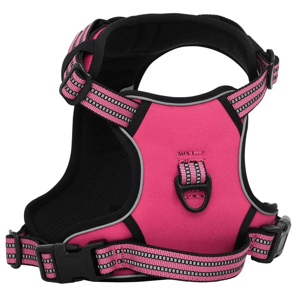 W2B VidaXL Pink Polyester Dog Harness with Adjustable Armrests for Pet Training