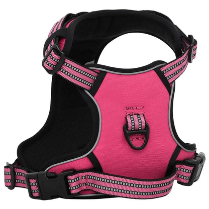 W2B VidaXL Pink Polyester Dog Harness with Adjustable Armrests for Pet Training