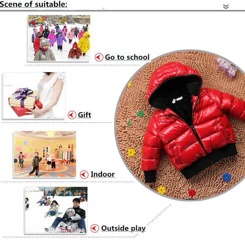 Baby Down Jacket Baby Cotton-padded Coat Boys Girls Clothing Child Winter Thickening Boys Girls Outwear