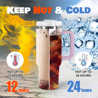 40oz 3D Printed Vacuum Flask Bottle Big Capacity for Travel Business Christmas Gifts Flex Cover Great for Keeping Cold US