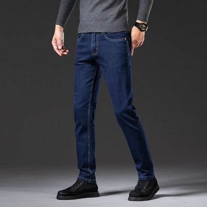 Herren-Jeans 2022 Großhandel Hochwertige Retro-Jeans in Schwarz für Herren, gewaschen, locker geschnitten, mit elastischem Bund