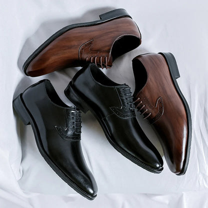 Handmade High Quality Custom Men Original Pu Leather Shoe Groom Wedding Gentleman Men's Casual Dress Oxford Office Shoes