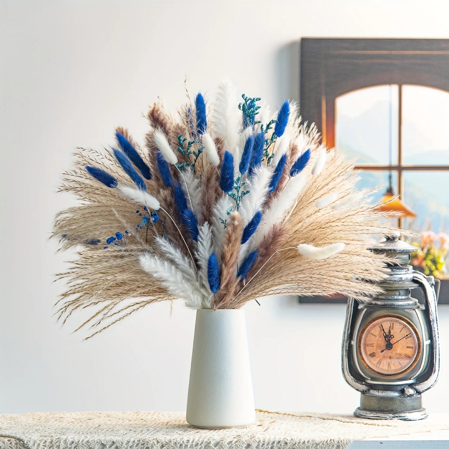 76pcs Mixed Reed Pampas Grass and Dried Flower Bouquets | Nordic Decorative Items for Home Decoration, Suitable for Weddings,