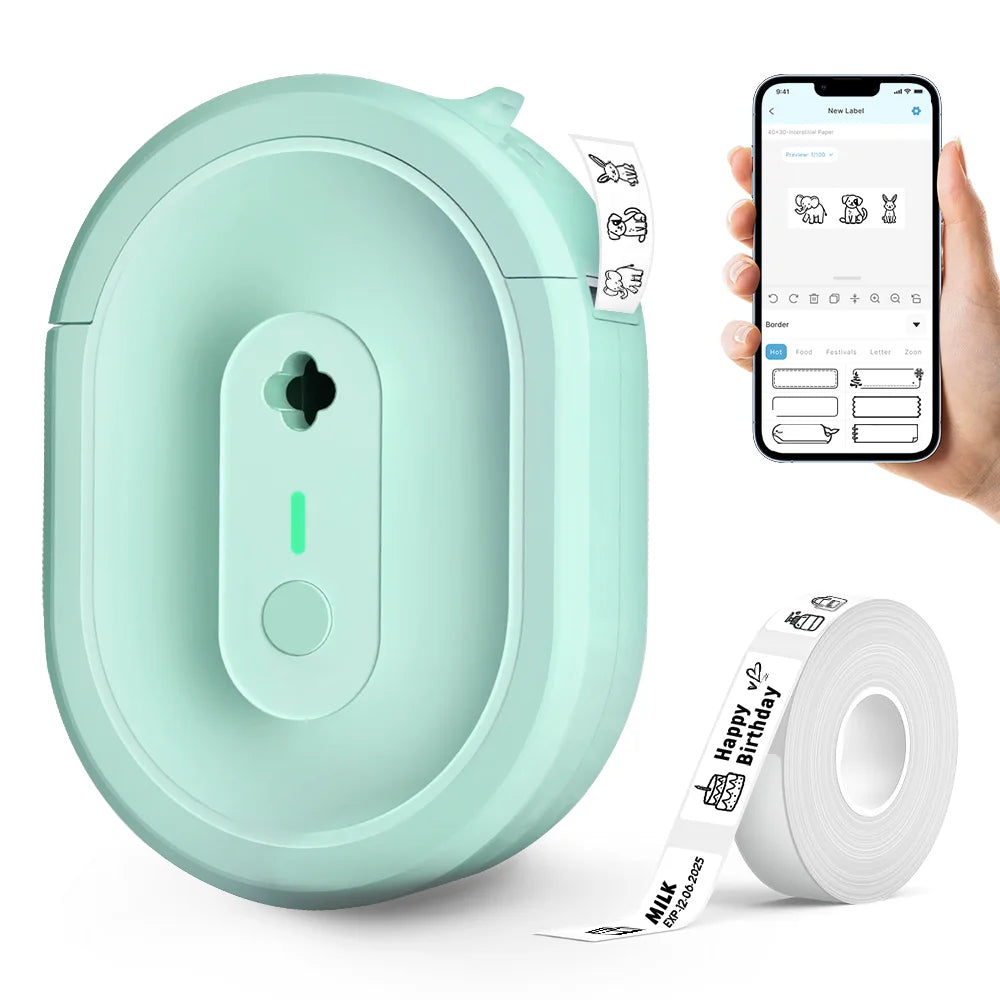 Portable Mini Printer Wireless bluetooth Connection Thermal Label Printer Sticker Machine Suitable for Family Life Office Work