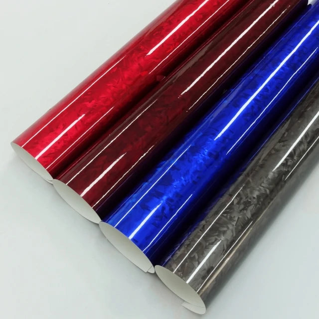 PET Liner Chrome Forged Carbon Blue Color Wrap Vinyl Film