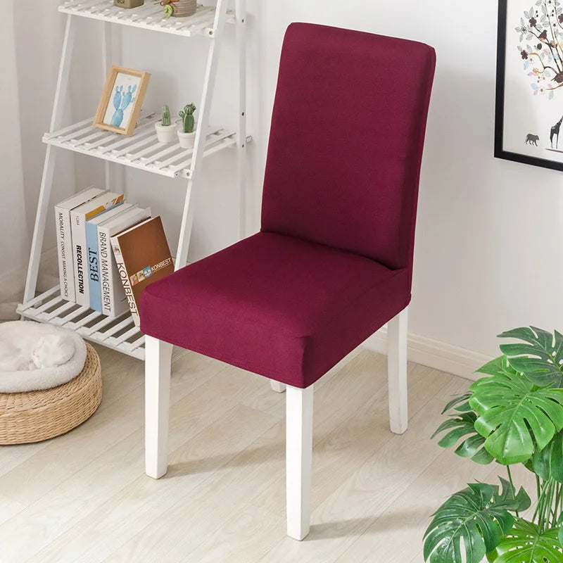 Simple Modern Household Dining Chair Slipcover Half-Pack Stretch Polyester Cover Wear-Resistant and Dustproof