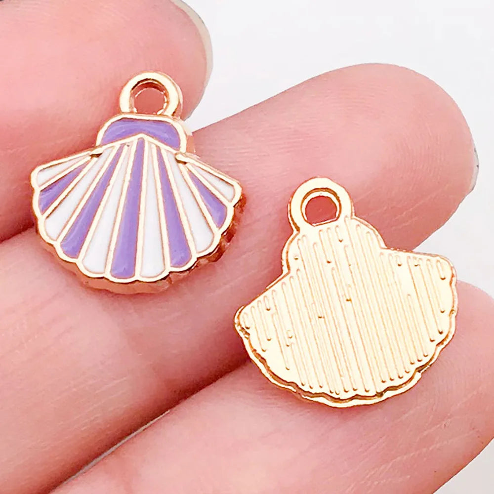 Hot Sale Natural Crafts Alloy Ocean Starfish Conch Seashell Enamel for DIY Nautical Jewelry Making Home Decoration