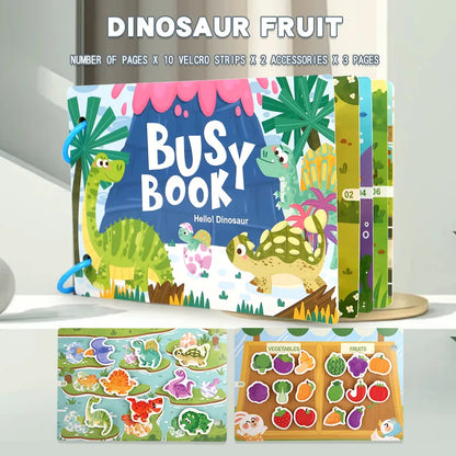 Toddler Quiet Book Early Learning Activities Puzzle Paste Matching Game Toy Kids Educational Magic Tape Wooden Busy Books Toys