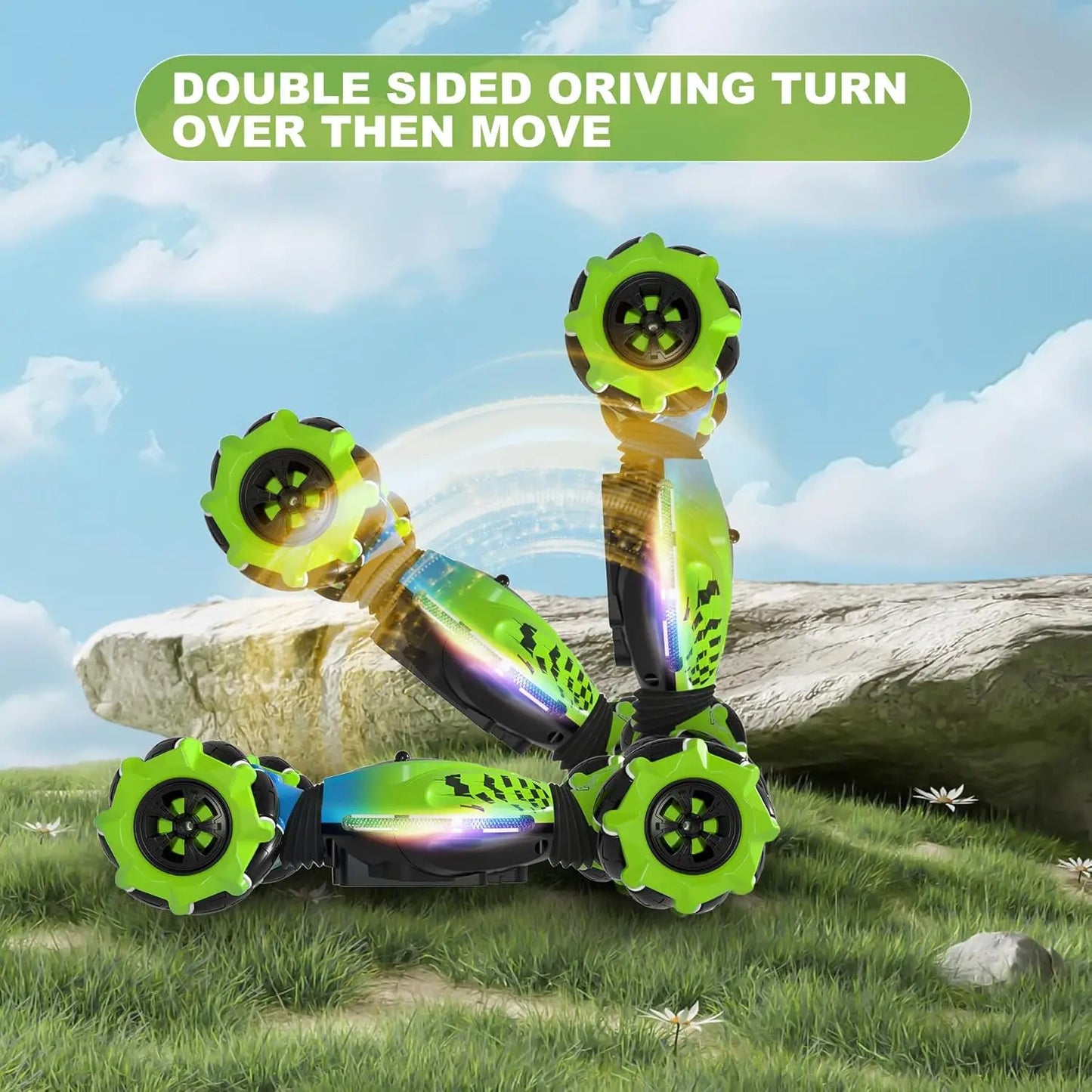 HOSHI 1611 Stunt Car 1/24 2.4Ghz 4WD Twist Gesture Sensor Control 360 Degree Rotation Mini Stunt 2XBATTERY Remote Control Toys