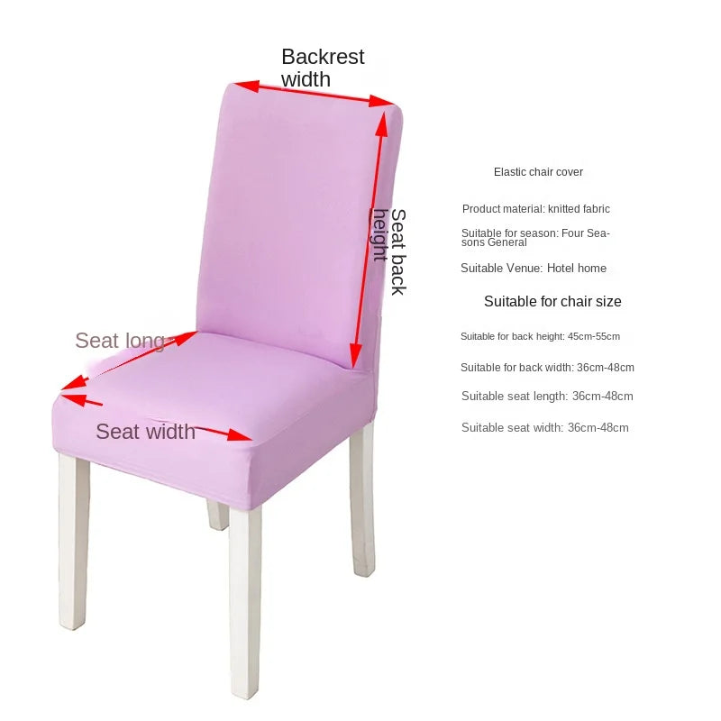 Simple Modern Household Dining Chair Slipcover Half-Pack Stretch Polyester Cover Wear-Resistant and Dustproof