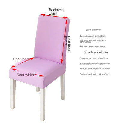 Simple Modern Household Dining Chair Slipcover Half-Pack Stretch Polyester Cover Wear-Resistant and Dustproof