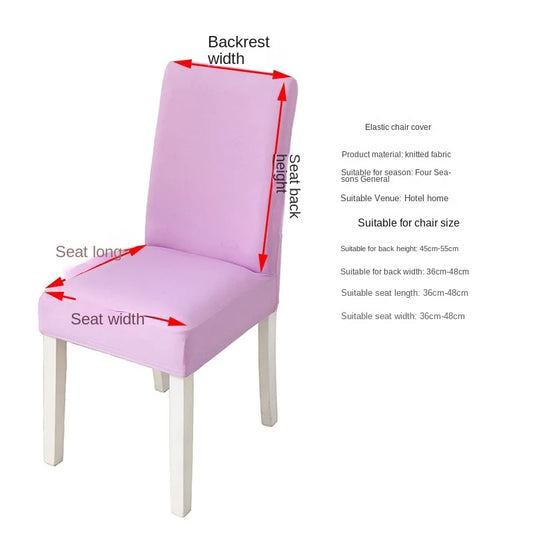 Simple Modern Household Dining Chair Slipcover Half-Pack Stretch Polyester Cover Wear-Resistant and Dustproof