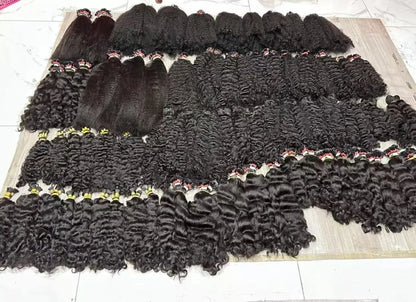 Real Unprocessed Virgin Human Hair Bundles Salon Quality Cuticle Aligned Raw Burmese Curly Bundles Sew in Weave Extensions