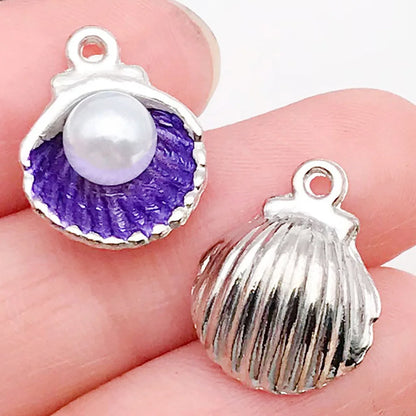 Hot Sale Natural Crafts Alloy Ocean Starfish Conch Seashell Enamel for DIY Nautical Jewelry Making Home Decoration