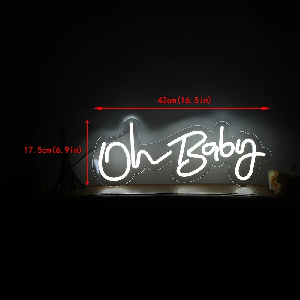 Oh Baby Dimmable 5V USB Acrylic LED Neon Lights Red PVC Lamp Body for Clubs Bars and Indoor Decorations-IP65 Rated