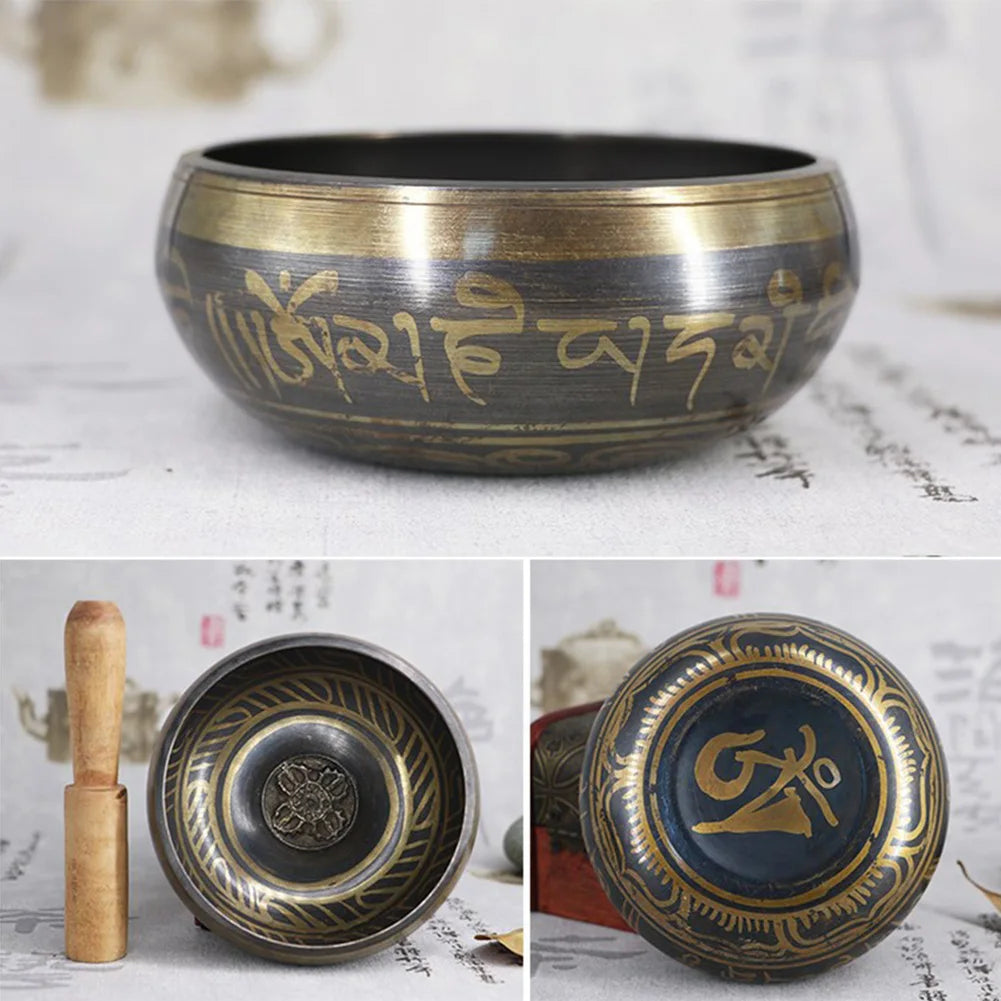 Tibetan Chime Singing Bowl Nepal Tibetan Sing Bowl Handmade Buddha Buddhist Sound Yoga Meditation Healing Copper Singing Bowl