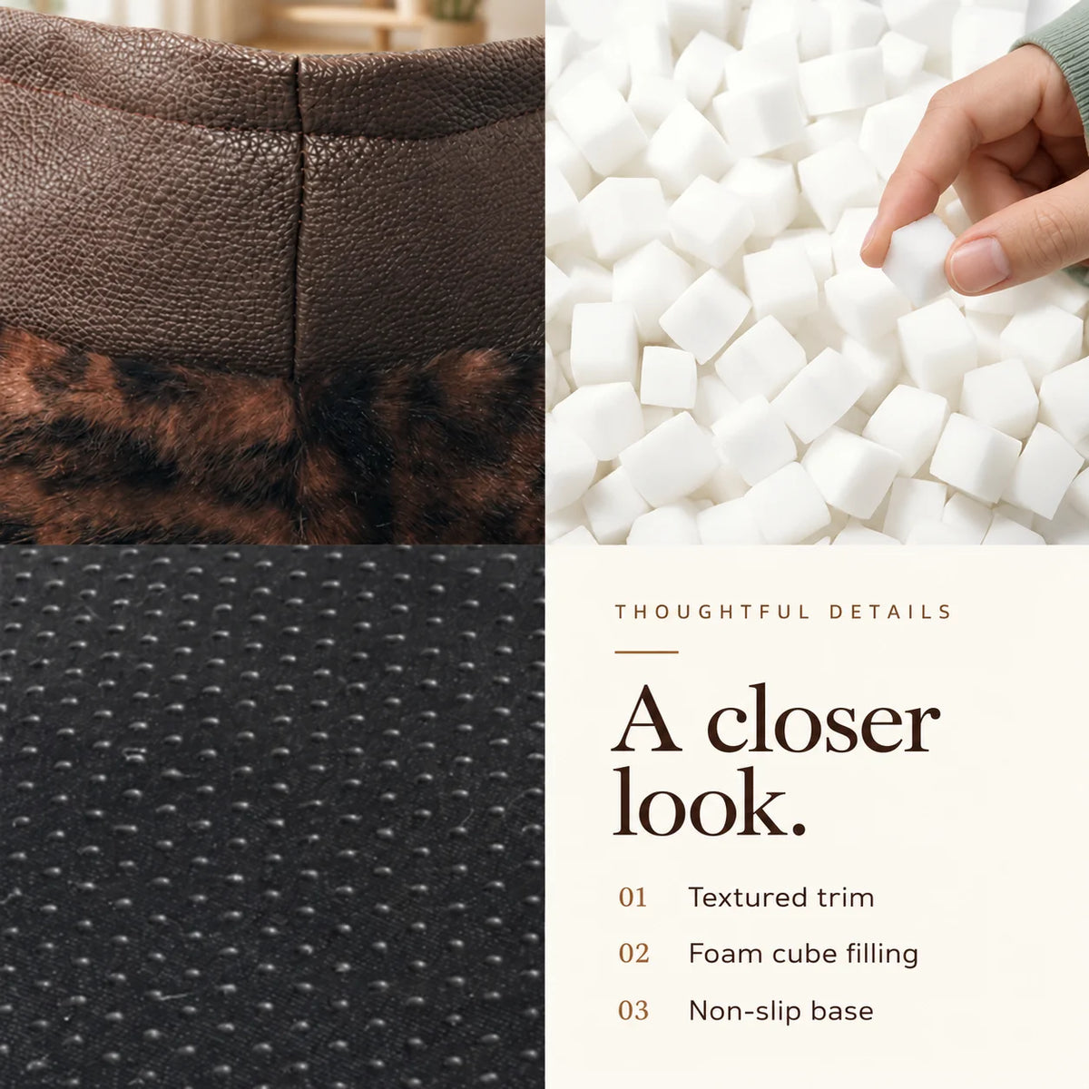 Luxury Leopard Faux Fur Pet Sofa Bed  Removable Washable Cover High Resilience Orthopedic Dog Bed Support Custom Dropshipping