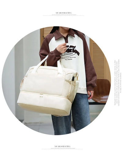 Custom LOGO Travel Luggage Bag With Shoes Compartment Sport Gym Duffel Bag Large Capacity Weekender Travel Handbag