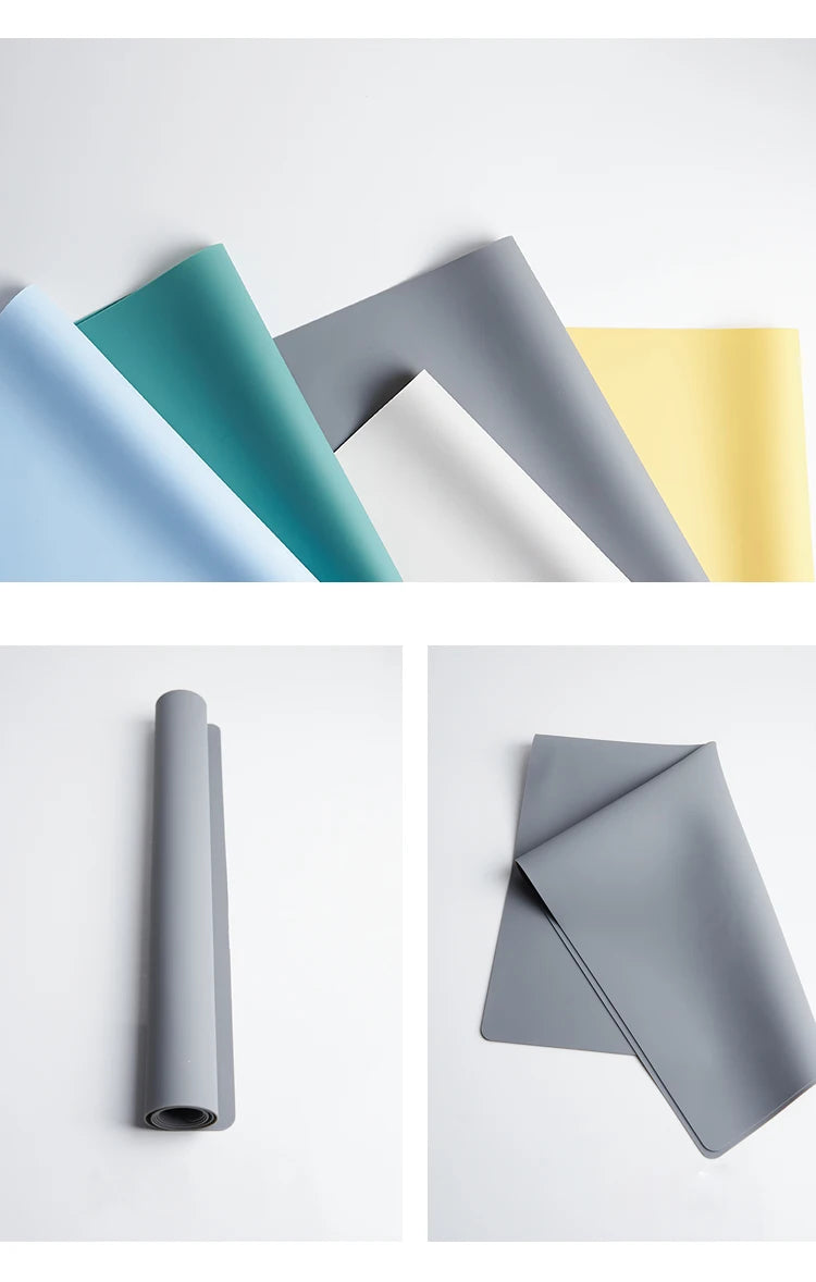 60/40cm Oversized Food Grade Silicone Waterproof Placemat Heat Insulation Anti-Skidding Washable Table Mat For Kitchen Dinner